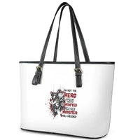 I'm Not The Hero You Wanted Leather Tote Bag - Wonder Print Shop