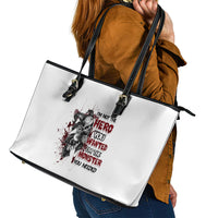I'm Not The Hero You Wanted Leather Tote Bag - Wonder Print Shop