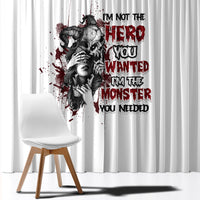 I'm Not The Hero You Wanted Window Curtain - Wonder Print Shop