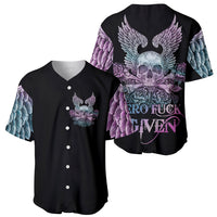 Skull Wings Roses - Zero Fuck Given Baseball Jersey - Wonder Print Shop