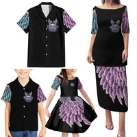 Skull Wings Roses - Zero Fuck Given Family Matching Puletasi Dress and Hawaiian Shirt - Wonder Print Shop
