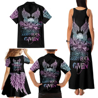Skull Wings Roses - Zero Fuck Given Family Matching Tank Maxi Dress and Hawaiian Shirt - Wonder Print Shop