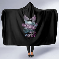 skull-wings-roses-zero-fuck-given-hooded-blanket