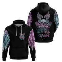 Skull Wings Roses - Zero Fuck Given Hoodie - Wonder Print Shop