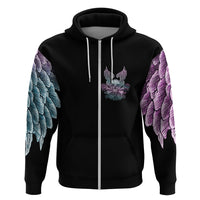 Skull Wings Roses - Zero Fuck Given Hoodie - Wonder Print Shop