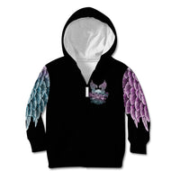 Skull Wings Roses - Zero Fuck Given Kid Hoodie - Wonder Print Shop