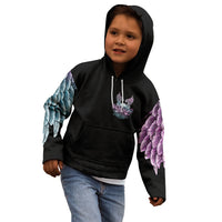 Skull Wings Roses - Zero Fuck Given Kid Hoodie - Wonder Print Shop