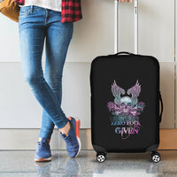 Skull Wings Roses - Zero Fuck Given Luggage Cover - Wonder Print Shop