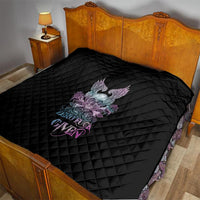 Skull Wings Roses - Zero Fuck Given Quilt - Wonder Print Shop