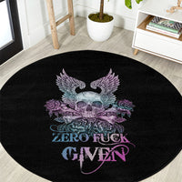 skull-wings-roses-zero-fuck-given-round-carpet