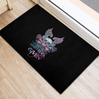Skull Wings Roses - Zero Fuck Given Rubber Doormat - Wonder Print Shop