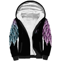 Skull Wings Roses - Zero Fuck Given Sherpa Hoodie - Wonder Print Shop