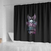 skull-wings-roses-zero-fuck-given-shower-curtain