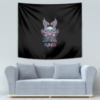 Skull Wings Roses - Zero Fuck Given Tapestry - Wonder Print Shop