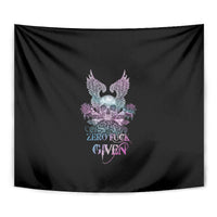 Skull Wings Roses - Zero Fuck Given Tapestry - Wonder Print Shop