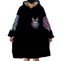Skull Wings Roses - Zero Fuck Given Wearable Blanket Hoodie - Wonder Print Shop