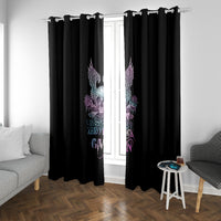Skull Wings Roses - Zero Fuck Given Window Curtain - Wonder Print Shop
