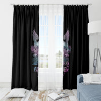 Skull Wings Roses - Zero Fuck Given Window Curtain - Wonder Print Shop