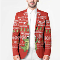 East Timor Christmas Blazer with Santa Crocodile Gingerbread Palm Trees and Red Holiday - Wonder Print Shop