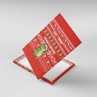 East Timor Christmas Canvas Wall Art with Santa Crocodile Gingerbread Palm Trees and Red Holiday - Wonder Print Shop