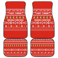 East Timor Christmas Car Mats with Santa Crocodile Gingerbread Palm Trees and Red Holiday - Wonder Print Shop