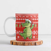 East Timor Christmas Ceramic Mug with Santa Crocodile Gingerbread Palm Trees and Red Holiday - Wonder Print Shop