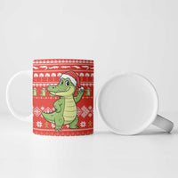 East Timor Christmas Ceramic Mug with Santa Crocodile Gingerbread Palm Trees and Red Holiday - Wonder Print Shop