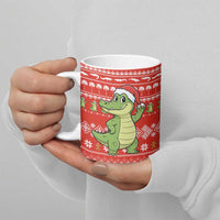 East Timor Christmas Ceramic Mug with Santa Crocodile Gingerbread Palm Trees and Red Holiday - Wonder Print Shop