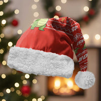 East Timor Christmas Santa Hat with Santa Crocodile Gingerbread Palm Trees and Red Holiday - Wonder Print Shop