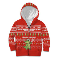 East Timor Christmas Kid Hoodie with Santa Crocodile Gingerbread Palm Trees and Red Holiday - Wonder Print Shop