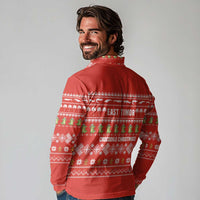 East Timor Christmas Long Sleeve Polo Shirt with Santa Crocodile Gingerbread Palm Trees and Red Holiday - Wonder Print Shop