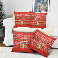 East Timor Christmas Pillow Cover with Santa Crocodile Gingerbread Palm Trees and Red Holiday - Wonder Print Shop