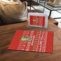 East Timor Christmas Puzzle with Santa Crocodile Gingerbread Palm Trees and Red Holiday - Wonder Print Shop