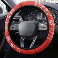 East Timor Christmas Steering Wheel Cover with Santa Crocodile Gingerbread Palm Trees and Red Holiday - Wonder Print Shop