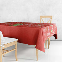 East Timor Christmas Tablecloth with Santa Crocodile Gingerbread Palm Trees and Red Holiday - Wonder Print Shop