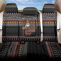 East Timor Christmas Back Car Seat Cover with Santa in Traditional Robe Gift Basket Ho Ho Ho Text and Black Festive - Wonder Print Shop