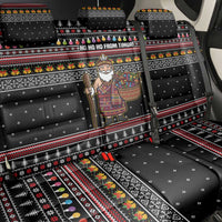 East Timor Christmas Back Car Seat Cover with Santa in Traditional Robe Gift Basket Ho Ho Ho Text and Black Festive - Wonder Print Shop