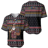 East Timor Christmas Baseball Jersey with Santa in Traditional Robe Gift Basket Ho Ho Ho Text and Black Festive - Wonder Print Shop