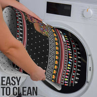 East Timor Christmas Bathroom Set with Santa in Traditional Robe Gift Basket Ho Ho Ho Text and Black Festive - Wonder Print Shop