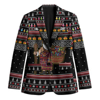 East Timor Christmas Blazer with Santa in Traditional Robe Gift Basket Ho Ho Ho Text and Black Festive - Wonder Print Shop