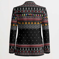 East Timor Christmas Blazer with Santa in Traditional Robe Gift Basket Ho Ho Ho Text and Black Festive - Wonder Print Shop