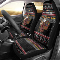 East Timor Christmas Car Seat Cover with Santa in Traditional Robe Gift Basket Ho Ho Ho Text and Black Festive - Wonder Print Shop