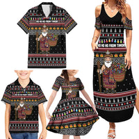 East Timor Christmas Family Matching Summer Maxi Dress and Hawaiian Shirt with Santa in Traditional Robe Gift Basket Ho Ho Ho Text and Black Festive - Wonder Print Shop