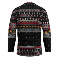 East Timor Christmas Hockey Jersey with Santa in Traditional Robe Gift Basket Ho Ho Ho Text and Black Festive - Wonder Print Shop