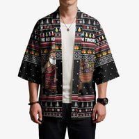 East Timor Christmas Kimono with Santa in Traditional Robe Gift Basket Ho Ho Ho Text and Black Festive - Wonder Print Shop