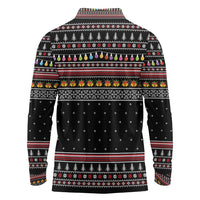 East Timor Christmas Long Sleeve Polo Shirt with Santa in Traditional Robe Gift Basket Ho Ho Ho Text and Black Festive - Wonder Print Shop