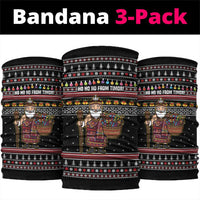 East Timor Christmas Neck Gaiter with Santa in Traditional Robe Gift Basket Ho Ho Ho Text and Black Festive - Wonder Print Shop