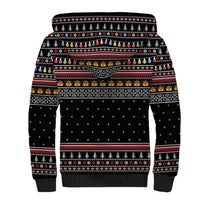 East Timor Christmas Sherpa Hoodie with Santa in Traditional Robe Gift Basket Ho Ho Ho Text and Black Festive - Wonder Print Shop