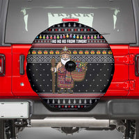 East Timor Christmas Spare Tire Cover with Santa in Traditional Robe Gift Basket Ho Ho Ho Text and Black Festive - Wonder Print Shop