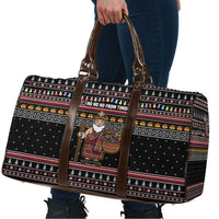 East Timor Christmas Travel Bag with Santa in Traditional Robe Gift Basket Ho Ho Ho Text and Black Festive - Wonder Print Shop